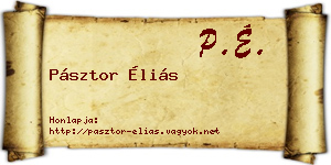 Pásztor Éliás névjegykártya