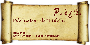 Pásztor Éliás névjegykártya